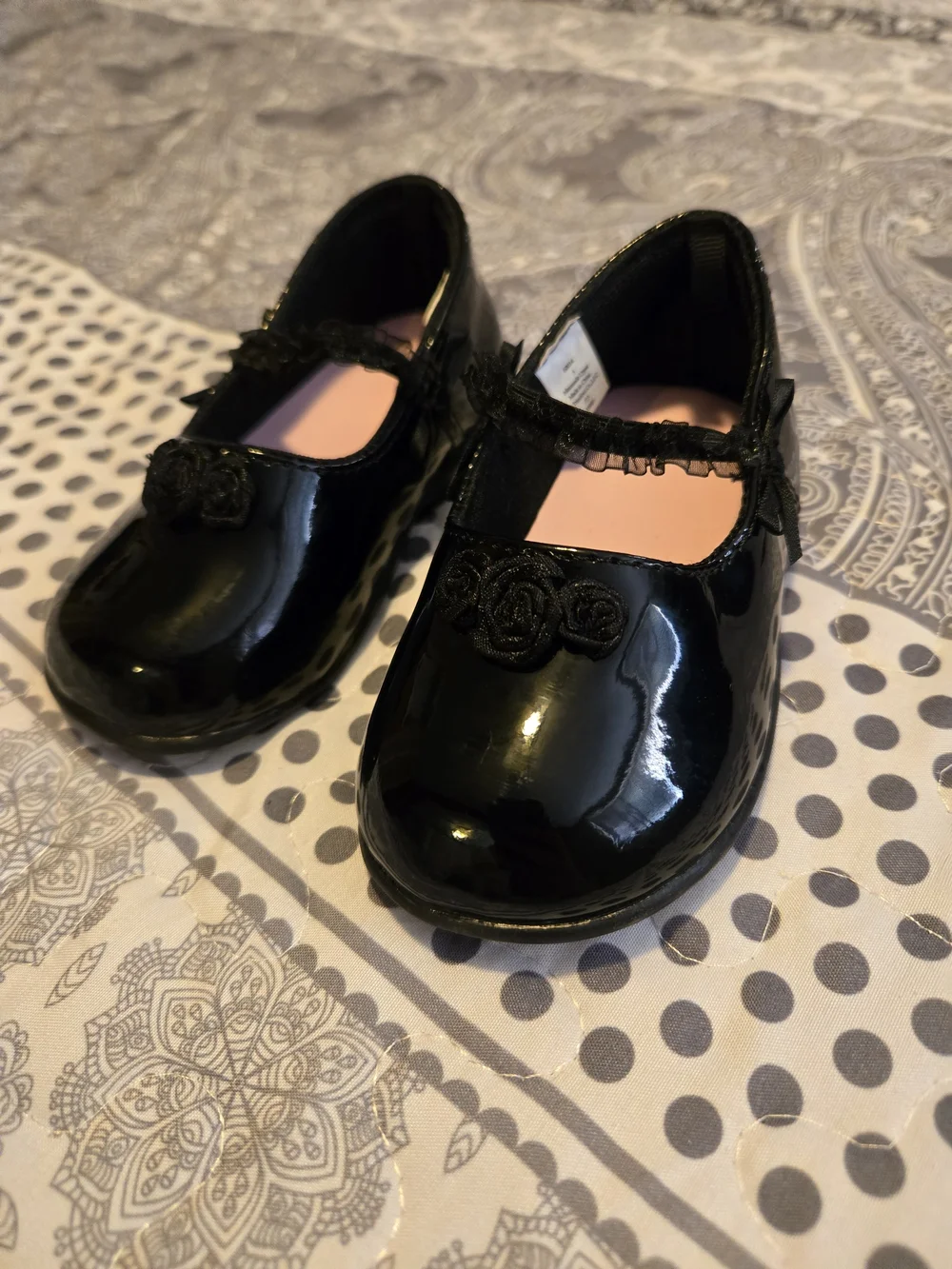 Kids Black Patent Mary Jane Dress Shoes Size 3